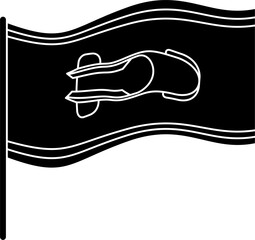 Bobsleigh flag silhouette vector