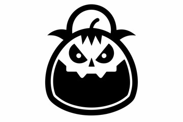 trick or treat bag icon silhouette line art vector illustration with a white background