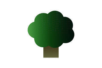 もくもくとした木　スクリーントーン　グラフィック素材