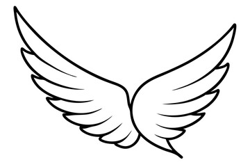 wing silhouette line art vector illustration with a white background