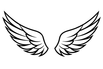 Obraz premium wing silhouette line art vector illustration with a white background