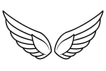 wing silhouette line art vector illustration with a white background