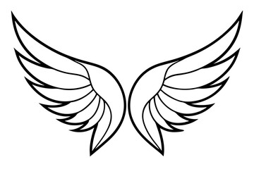 wing silhouette line art vector illustration with a white background