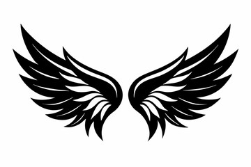 wing silhouette line art vector illustration with a white background