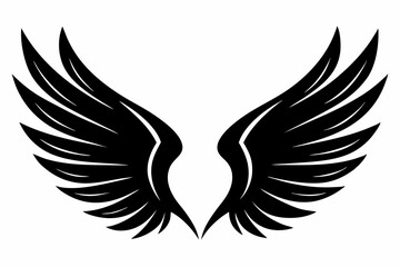 wing silhouette line art vector illustration with a white background