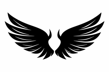 Obraz premium wing silhouette line art vector illustration with a white background