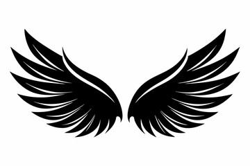 Obraz premium wing silhouette line art vector illustration with a white background