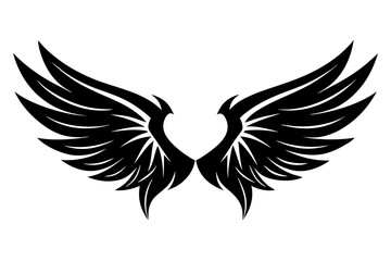 wing silhouette line art vector illustration with a white background