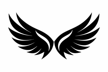 wing silhouette line art vector illustration with a white background
