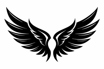 wing silhouette line art vector illustration with a white background