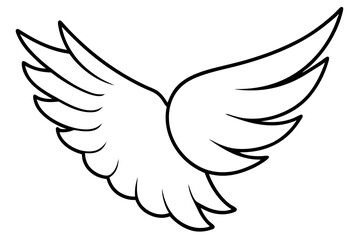 wing silhouette line art vector illustration with a white background