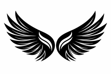 Obraz premium wing silhouette line art vector illustration with a white background