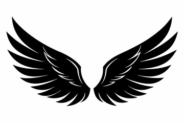 wing silhouette line art vector illustration with a white background