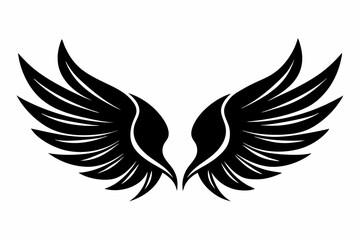 wing silhouette line art vector illustration with a white background