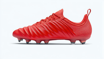 Red Soccer Cleats with Studio Shot.
