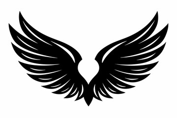 Obraz premium wing silhouette line art vector illustration with a white background
