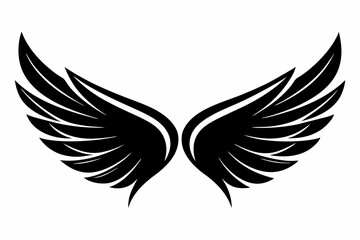 wing silhouette line art vector illustration with a white background