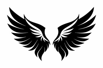 Obraz premium wing silhouette line art vector illustration with a white background