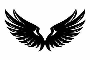 wing silhouette line art vector illustration with a white background