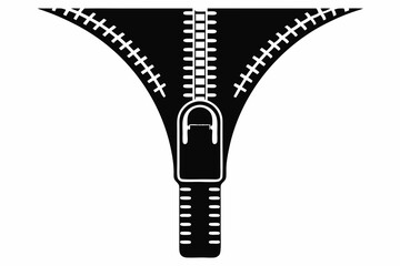zipper silhouette line art vector illustration with a white background