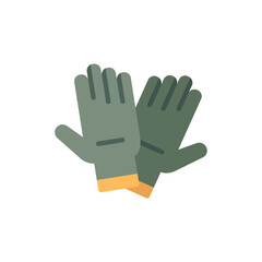 Pair of protective work gloves illustration on transparent background