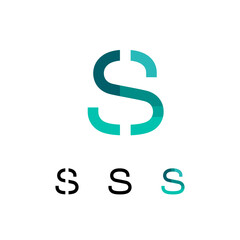 Logo Letter S, trendy modern alphabet font, set of four different letter for your brand name design, vector illustration 10 EPS