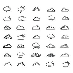 clouds icons set , set of clouds in different forms