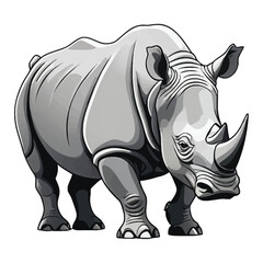 Fototapeta premium rhino vector illustration on white background