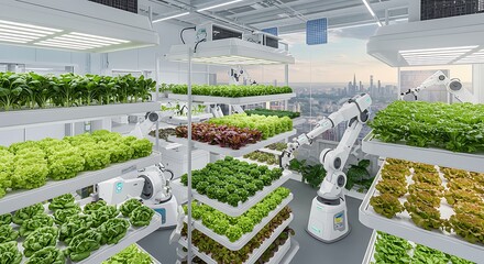Automated vertical farm with robotic systems