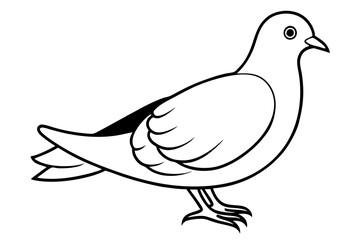 dove silhouette line art vector illustration with a white background