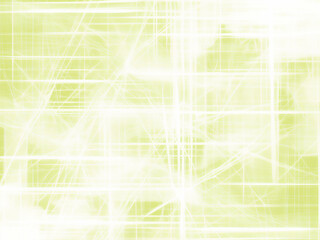 Fototapeta premium 明るい黄緑色のサイバーパンク風ライトラインとグリッドの抽象背景