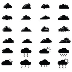 clouds icons set , set of clouds in different forms