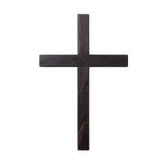 Wooden cross symbolizing faith, spirituality, and devotion, crafted from dark wood with simple design