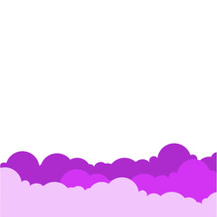 Purple background with clouds and sun