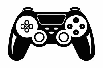 game pad silhouette line art vector illustration with a white background