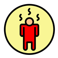 Sunburned Castaway Vector Filled Icon Design