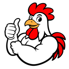 cartoon, mascot or character, chicken, high quality