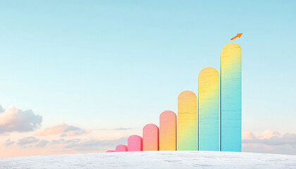 Rainbow Growth Chart with Sky Background.