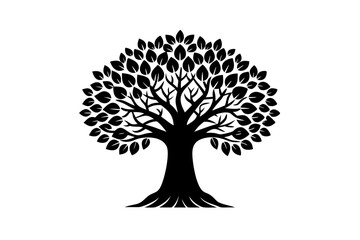 Obraz premium Sacred Tree Silhouette Illustration