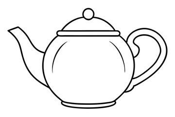 teapot silhouette line art vector illustration with a white background
