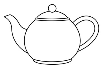 teapot silhouette line art vector illustration with a white background