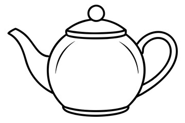 teapot silhouette line art vector illustration with a white background