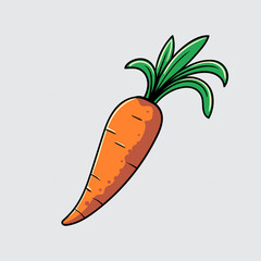 Carrot vegetable Simple isolated cartoon illustration with a light background