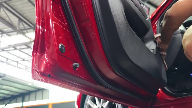 Car detailing using precise techniques to achieve a stunning glossy finish 