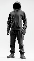 Black Tracksuit with Hoodie
