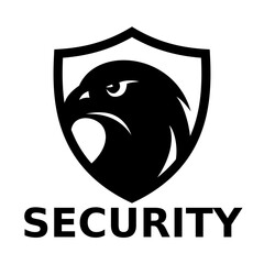 Black and White Shield Logo with Eagle Head – Security Symbol Design