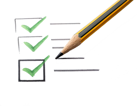 
Checkbox, pencil — isolated on white background, ideal for presentations, design, education, user interface concepts, planning visuals, checklists, office supplies, minimalism, editable elements, cle