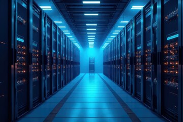 Fototapeta premium AI-Enhanced Data Center Networks and Automation