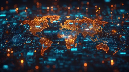 Global Network, Digital World Map