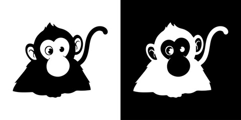 Naklejka premium Monkey silhouette vector illustration 15